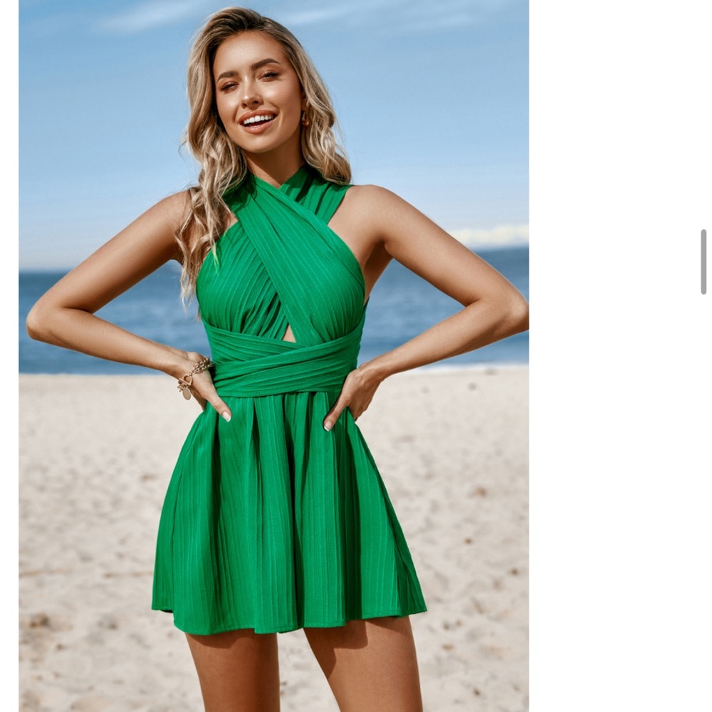 NWT cupshe emerald green romper size XL